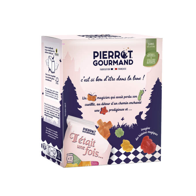 Pierrot Gourmand Lollipop (flat), mixed fruit, box of 10 - 130g (4.6 oz)