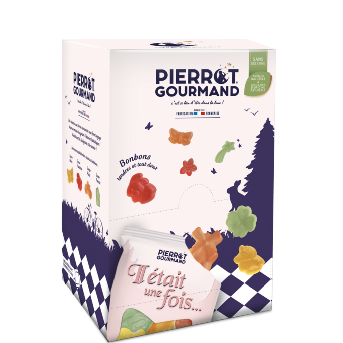 Pierrot Gourmand Lollipop (flat), mixed fruit, box of 10 - 130g (4.6 oz)