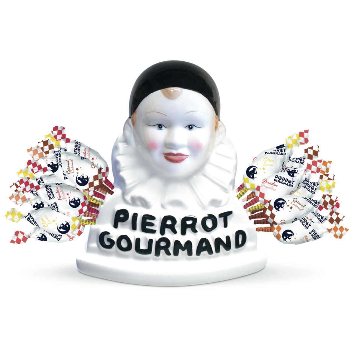 Sucette Pierrot Gourmand caramel - Lot de 10